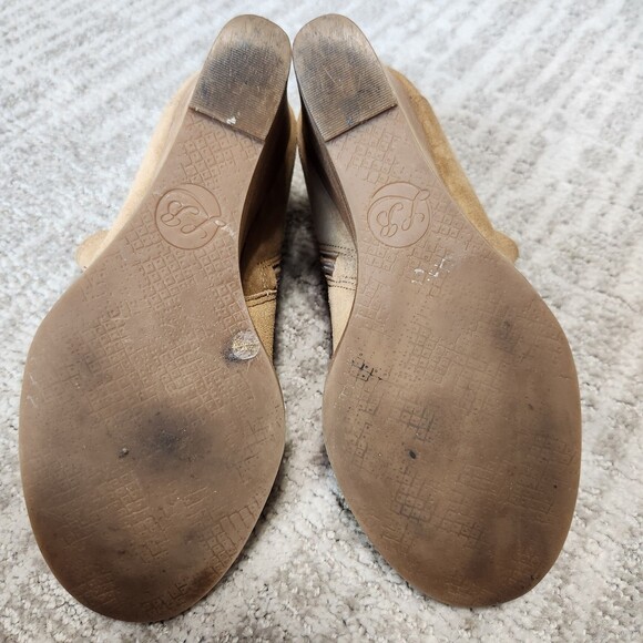 Lucky Brand womens Yakeena brown suede wedge bootie boot size 7.5 - Picture 10 of 11